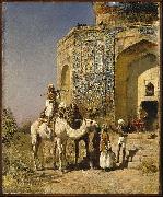 Edwin Lord Weeks Old Blue Tiled Mosque Outside of Delhi India Spain oil painting artist